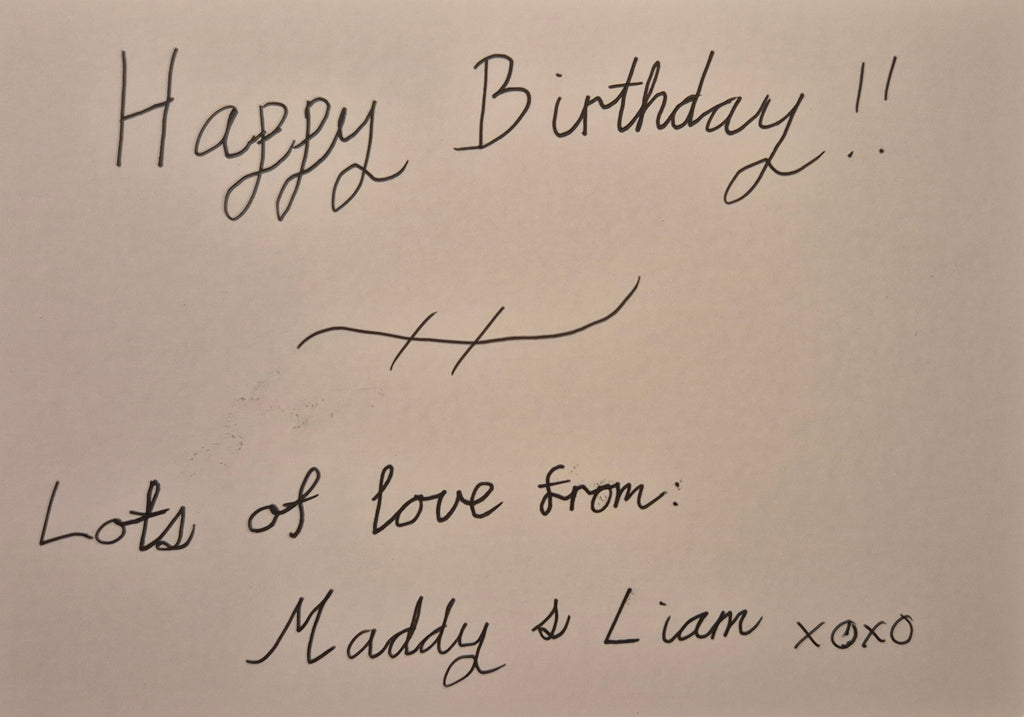 Handwritten Card Message